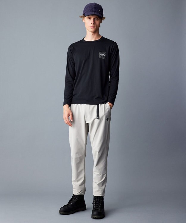 JOSEPH ABBOUD MOUNTAIN 【吸水速乾/消臭性】デオドライ天竺 ロングスリーブ Tシャツ ブラック系