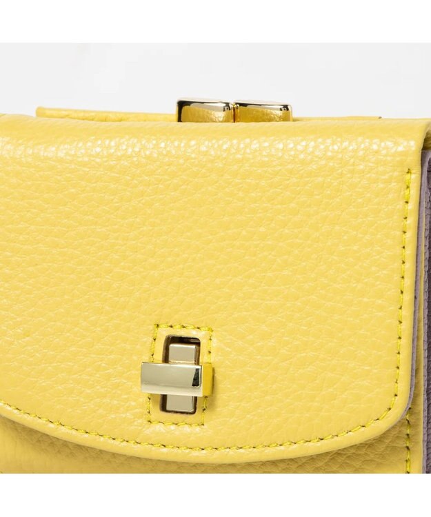 UNBILLION perche カラーコンビ3つ折り外ガマウォレット イエロー