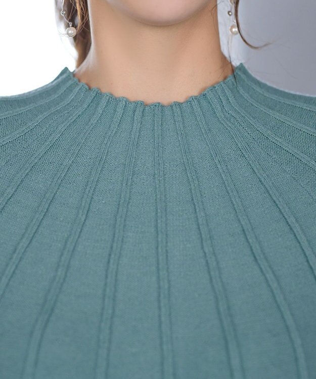 Tiaclasse L 求心片畦ニットチュニック ミント