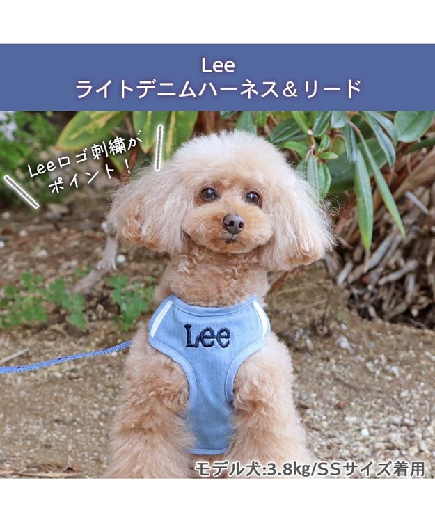 PET PARADISE 犬 ハーネス リード Lee ライトデニムハーネス＆リード 【ＳＳ】 水色