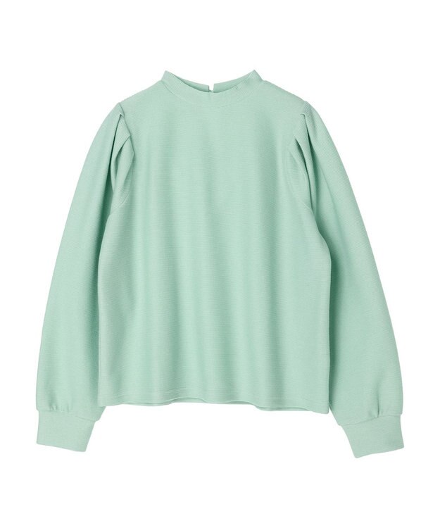 Green Parks リップル袖タックボリュームプルオーバー Sax