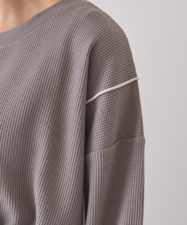 AMERICAN HOLIC 【WEB限定】ワッフル配色メロープルオーバー Charcoal Gray