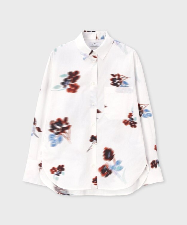 Paul Smith Damask Rose プリント シャツ ホワイト