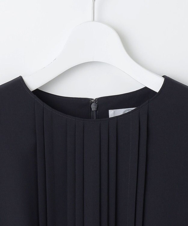 J.PRESS LADIES 【洗える】ノルディス2wayジョーゼット タックディテール ワンピース ネイビー系