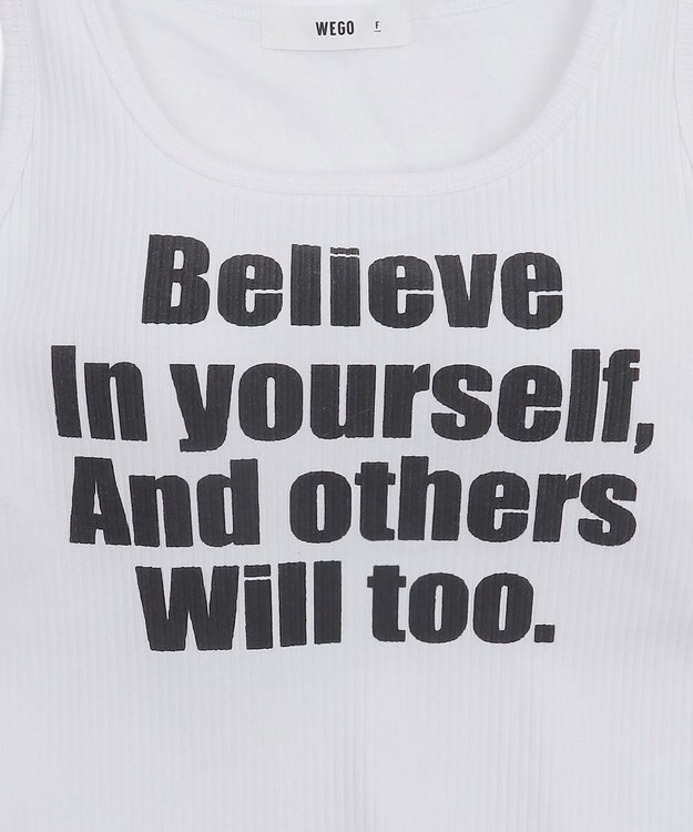 WEGO 【カップ付きインナー】グラフィックカップ付きリブタンク 柄1