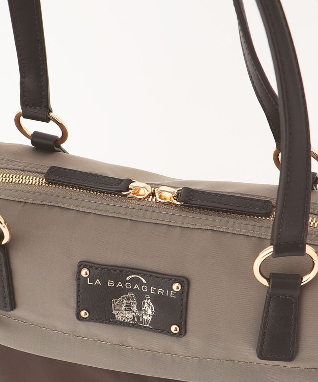 LA BAGAGERIE ウォータープルーフナイロン　2WAYハンドバッグ グレージュ