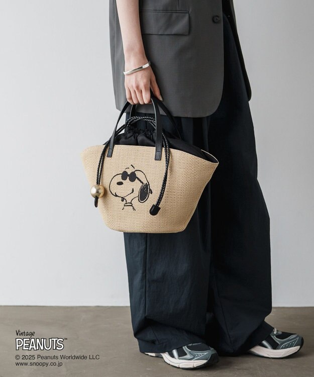 russet 【2025SS】《PEANUTS×russetコラボ第二弾》カゴトートバッグ小(CE-1515) Ivory