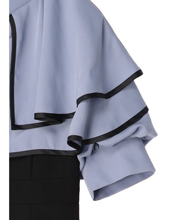 earth music&ecology パイピング衿付きドッキングワンピース Black