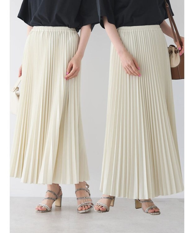 AMERICAN HOLIC 丈違いジョーゼットプリーツスカート Ivory