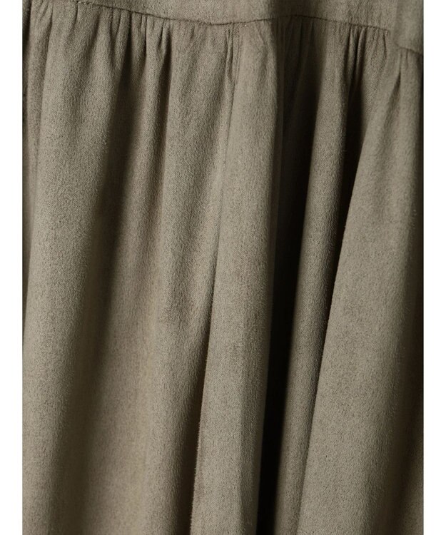 Green Parks ■ＥＳＣＡＲ　スエード調ギャザーキリカエワンピース Mocha