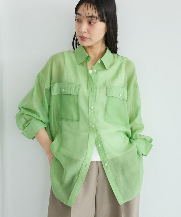 CRAFT STANDARD BOUTIQUE シアーハオリシャツ Light Green