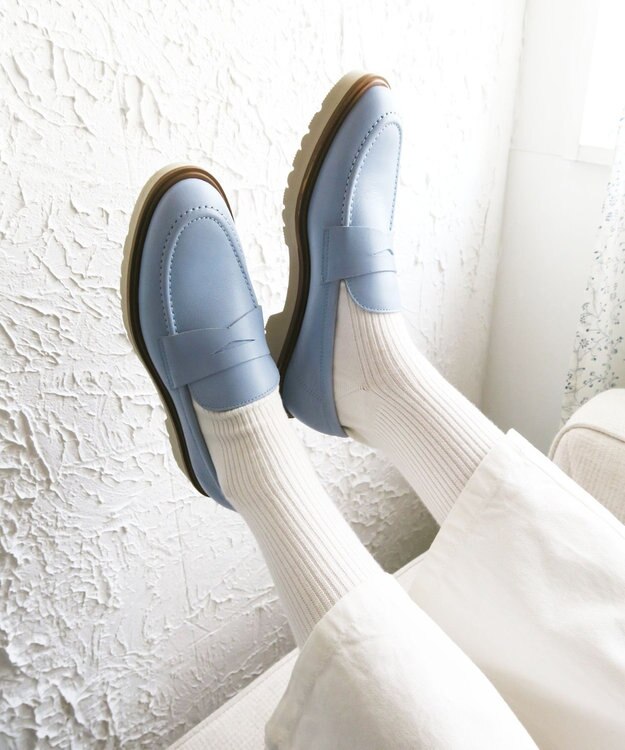 BONTRE 【BONTRE/ボントレ】タンクソールコインローファー ライトブルー