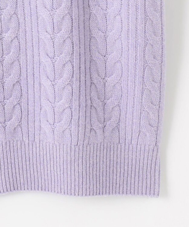 JOSEPH ABBOUD 【キングサイズ・暖か/軽量】カシミヤブレンド ハーフジップ ニット ライラック系