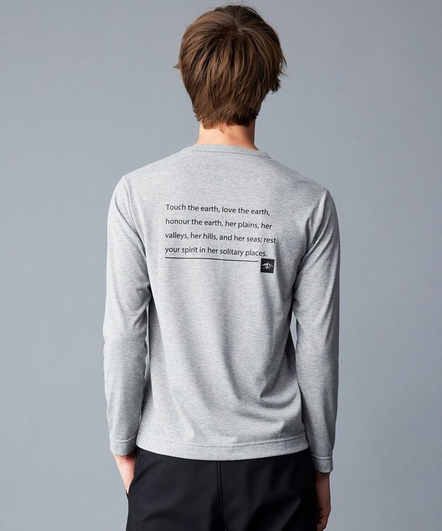 JOSEPH ABBOUD MOUNTAIN 【吸水速乾/消臭性】デオドライ天竺 ロングスリーブ Tシャツ ライトグレー系