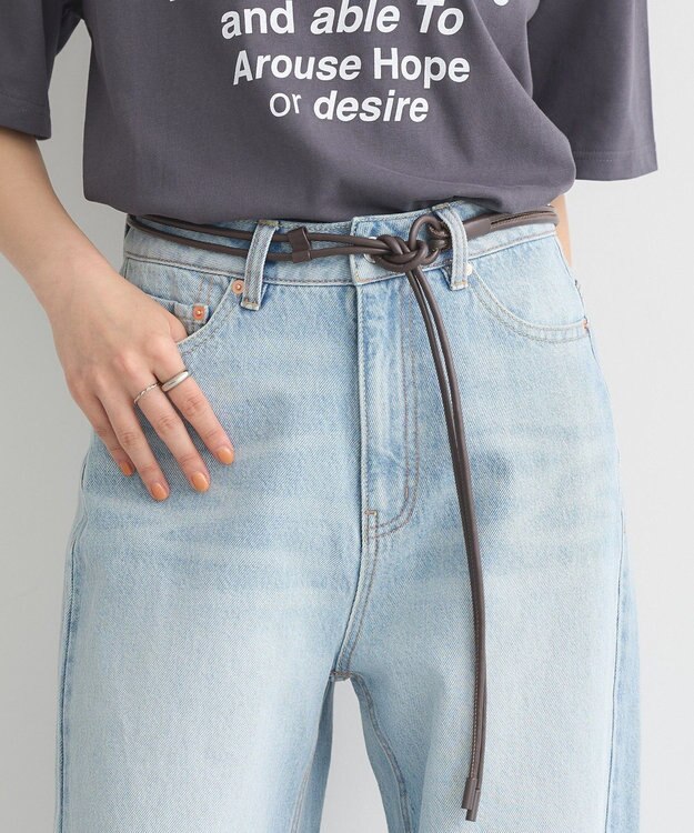 earth music&ecology ロープリングベルト Brown