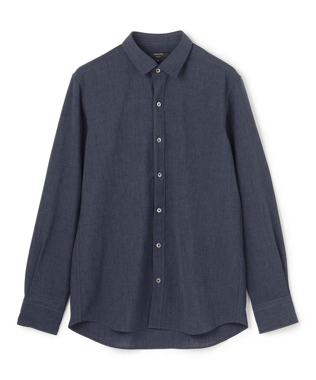 JOSEPH HOMME 【機能素材】テクノボイルストレッチ　レギュラーカラーシャツ ネイビー系