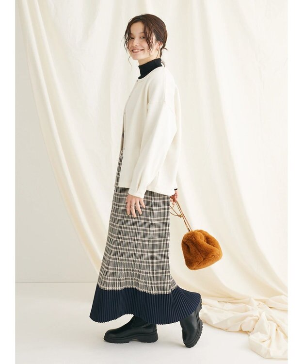 CRAFT STANDARD BOUTIQUE 裏起毛リングドットカーディガン Ivory