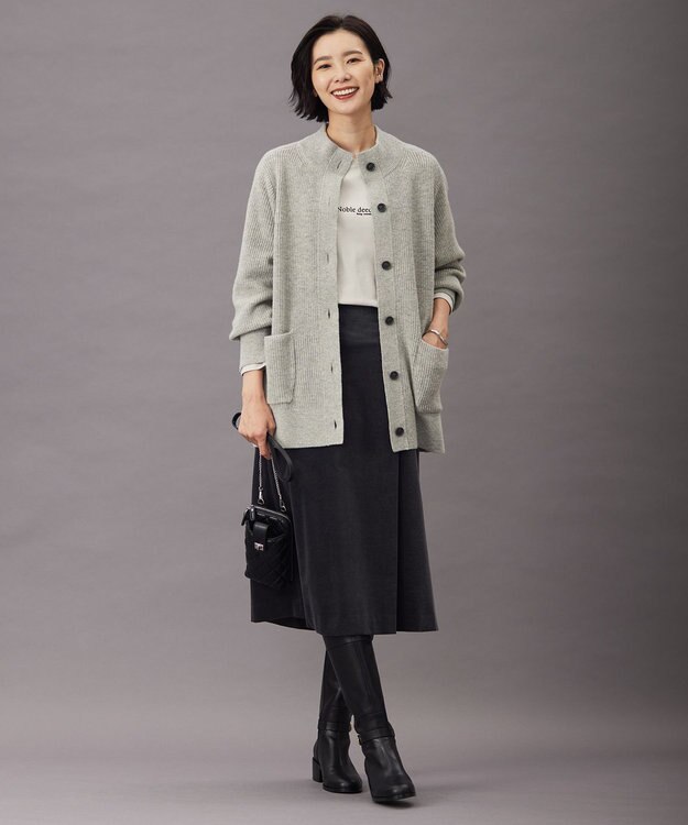 J.PRESS LADIES ロゴ Tシャツ ライトグレー系