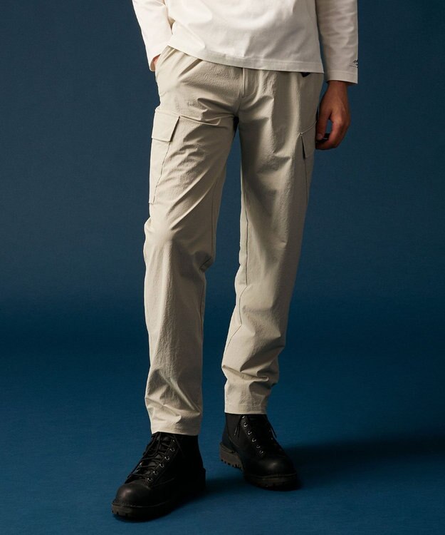 JOSEPH ABBOUD MOUNTAIN 【2wayストレッチ/軽量/ECO撥水】ナイロンリップ2wayストレッチ トレッキングカーゴパンツ ライトグレー系