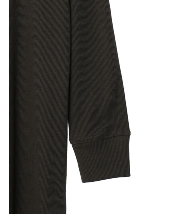 Green Parks リブカットＩラインワンピース Dark Khaki