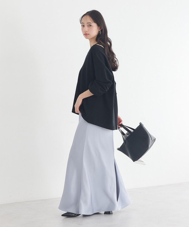 earth music&ecology ディープＶネックプルオーバー Black