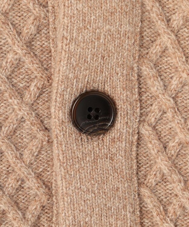 J.PRESS MEN ウール×カシミヤの上質素材【Cash Lamb's Wool】ハイネックケーブル カーディガン_25年モデル ベージュ系