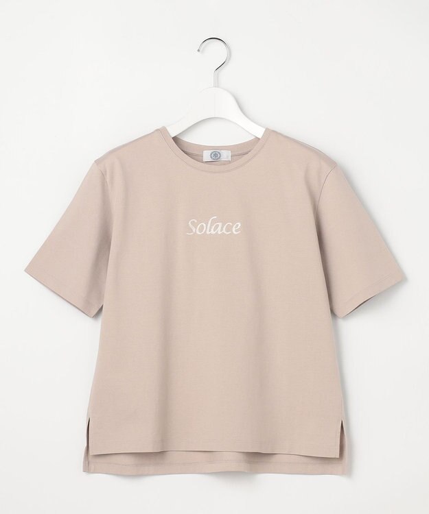 J.PRESS LADIES S 刺繍ロゴ Tシャツ ベージュ系