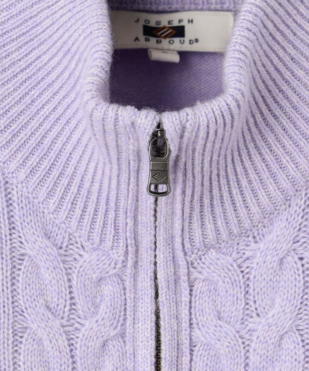 JOSEPH ABBOUD 【キングサイズ・暖か/軽量】カシミヤブレンド ハーフジップ ニット ライラック系