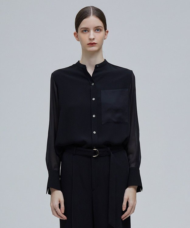 BEIGE， SAMUEL / スタンドカラーブラウス Black