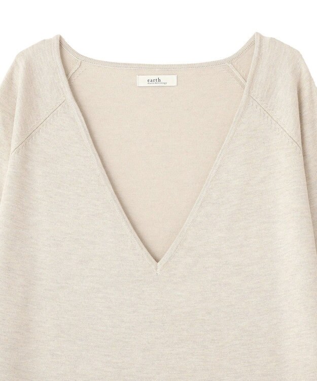 earth music&ecology ディープＶネックプルオーバー Beige