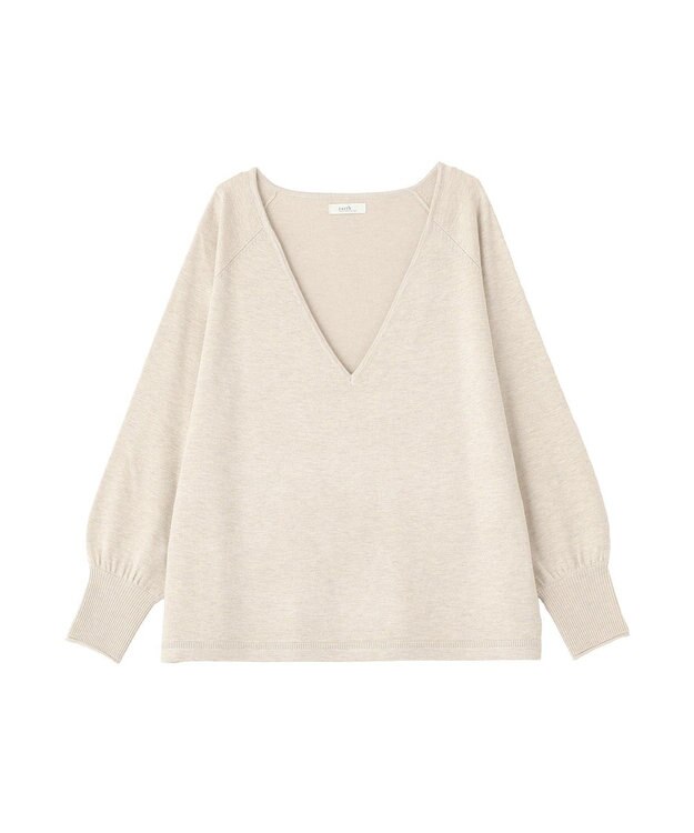 earth music&ecology ディープＶネックプルオーバー Beige