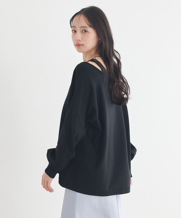 earth music&ecology ディープＶネックプルオーバー Black