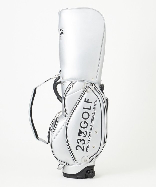 23区GOLF 【UNISEX】セルフスタンドバッグ内蔵キャディバッグ キャリー付き 練習や電車移動に◎ シルバー系