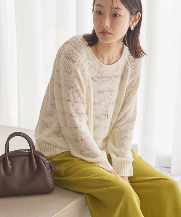 AMERICAN HOLIC 透かし編みニットプルオーバー Ivory