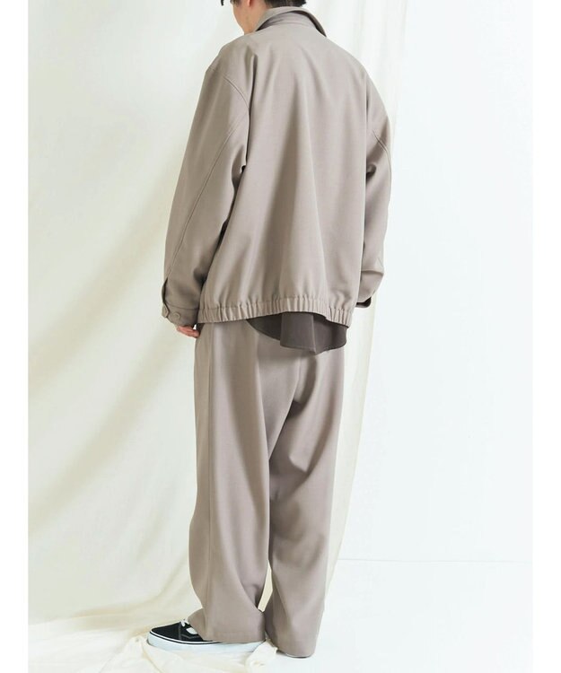 CRAFT STANDARD BOUTIQUE ポリエステルツイルベルテッドパンツ Gray Beige