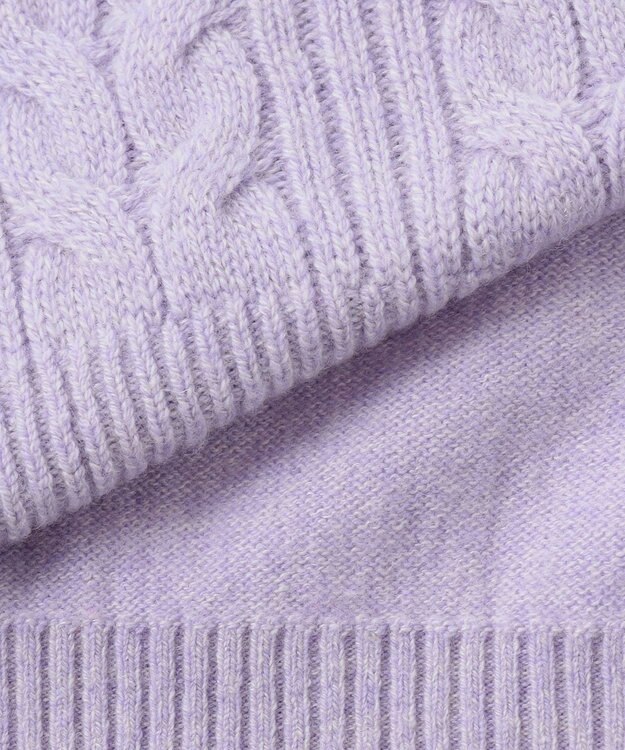 JOSEPH ABBOUD 【キングサイズ・暖か/軽量】カシミヤブレンド ハーフジップ ニット ライラック系