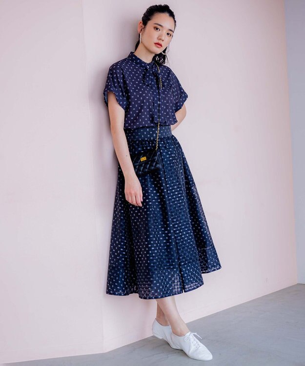 組曲 S 【セットアップ対応可】モノグラムプリント2WAYブラウス ブラック系5