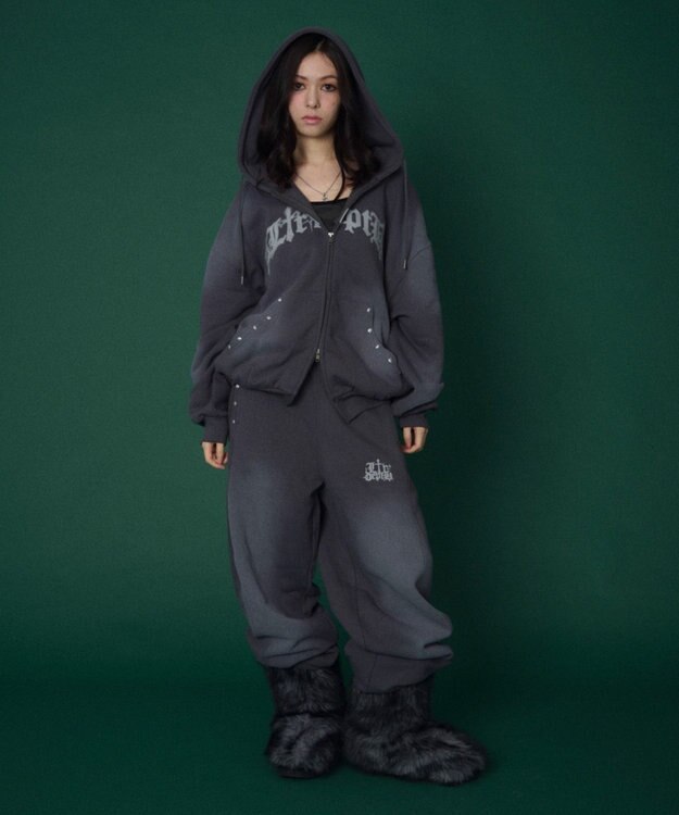 WEGO 【ユニセックス着用ITEM】グラフィックZIPパーカー スミクロ