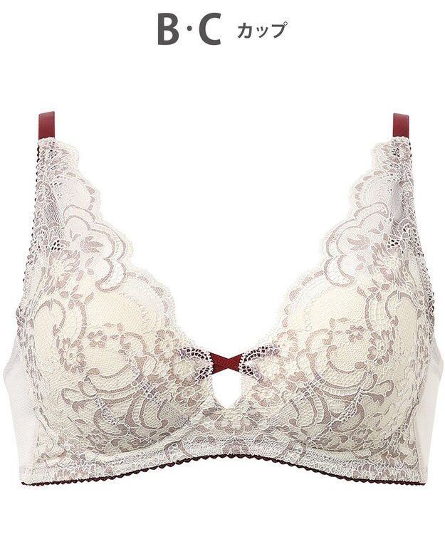 WACOAL 【重力ケアブラ】 ノンワイヤーブラ バストを重力から守る まる胸をキープ ラクなつけごこち Gカップまで対応 大きいサイズ レディース BXB194 /ワコール アイボリー