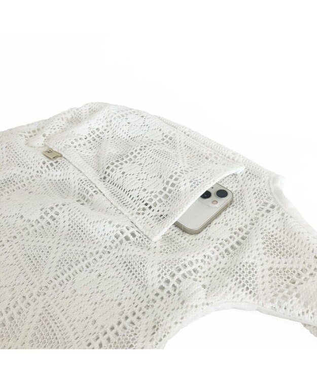 ROOTOTE 1088【洗濯可能】SC.ルーショッパーグランデ.レース-A 01：シロ