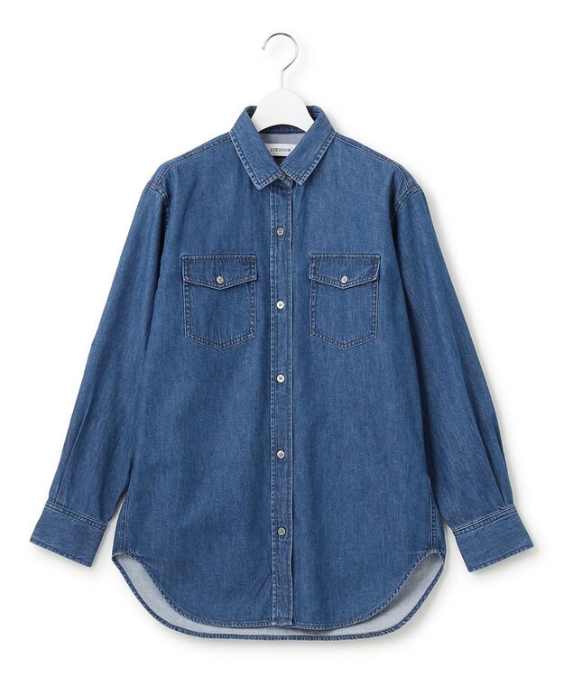 23区 【洗える】23区DENIM ライトダンガリー シャツ インディゴ
