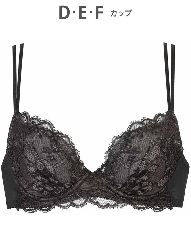 WACOAL ブラジャー ふっくらとした谷間をメイク 軽やかなつけごこち Gカップまで対応 大きいサイズ レディース BXC408 /ワコール ブラック