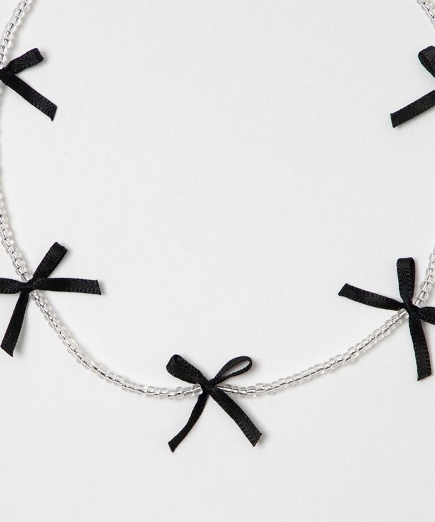 WEGO Lビーズサテンリボンネックレス 柄1