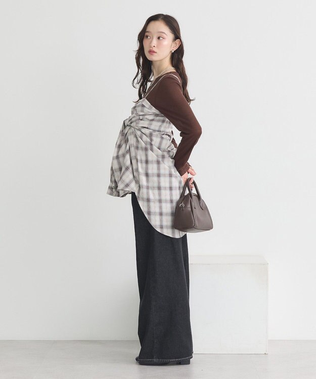 earth music&ecology クルーネックシアーテレコプルオーバー Brown