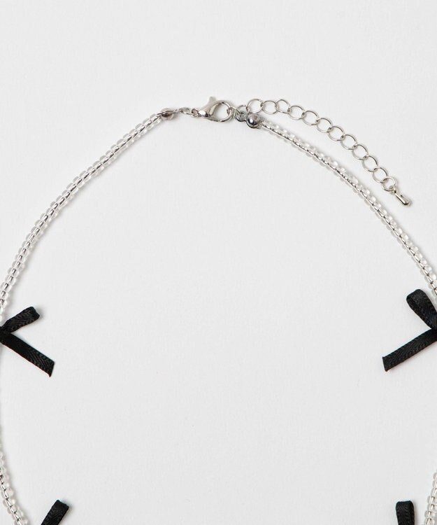 WEGO Lビーズサテンリボンネックレス 柄1