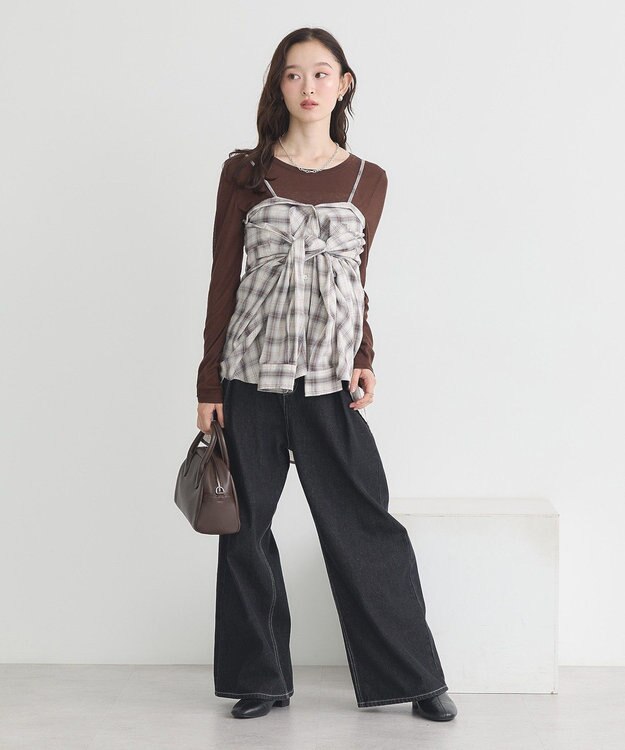 earth music&ecology クルーネックシアーテレコプルオーバー Brown