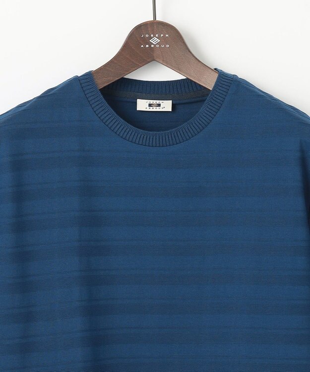 JOSEPH ABBOUD 【オーガニックコットン使用・日本素材】リンクスボーダー Tシャツ ダルブルー系