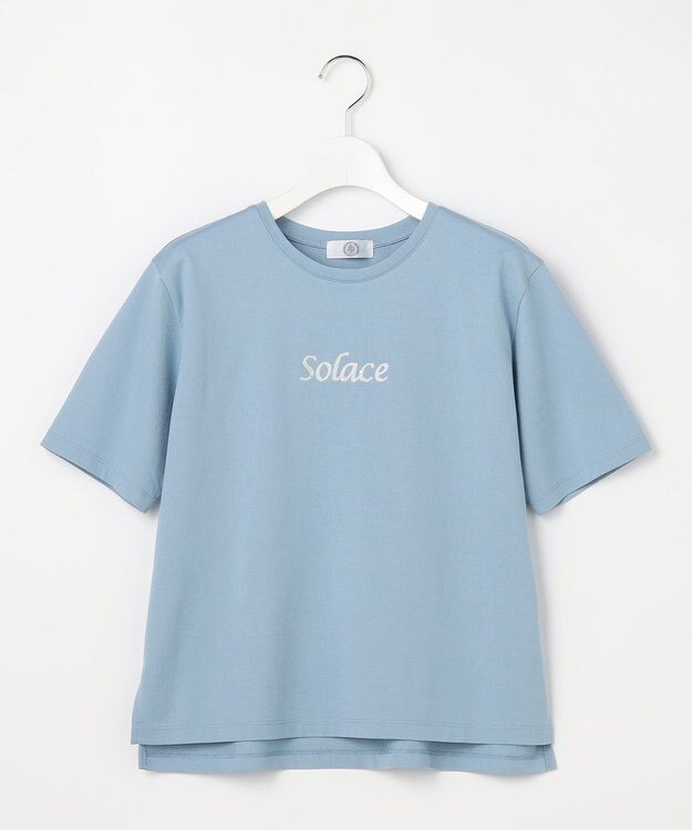 J.PRESS LADIES S 刺繍ロゴ Tシャツ サックスブルー系