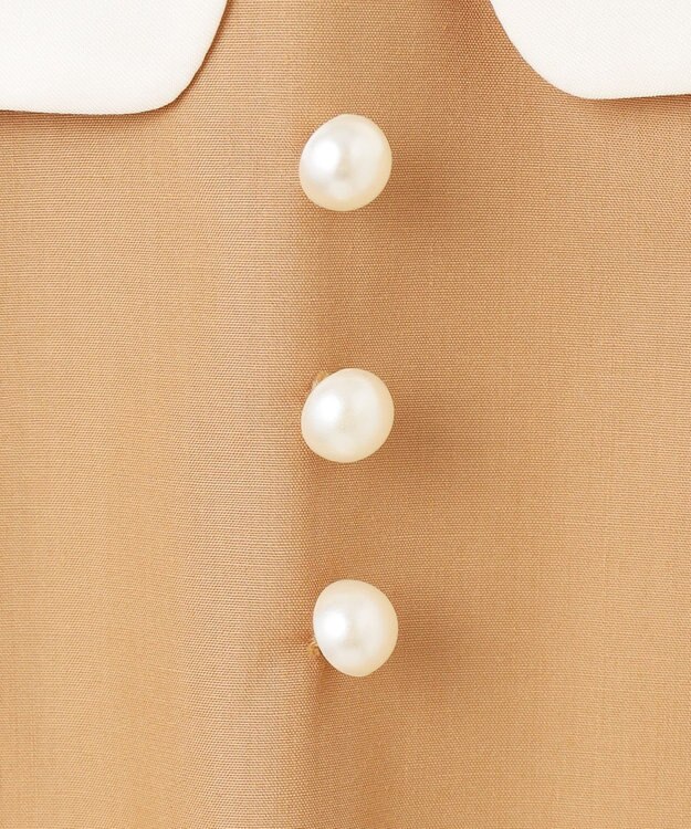 組曲 KIDS 【150-160㎝】カーブカラー ワンピース ベージュ