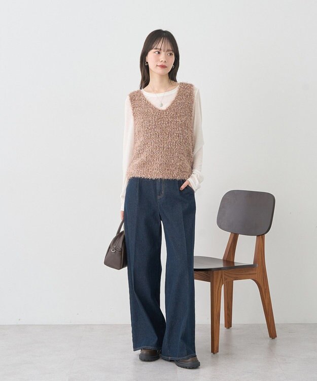 earth music&ecology クルーネックシアーテレコプルオーバー Off White